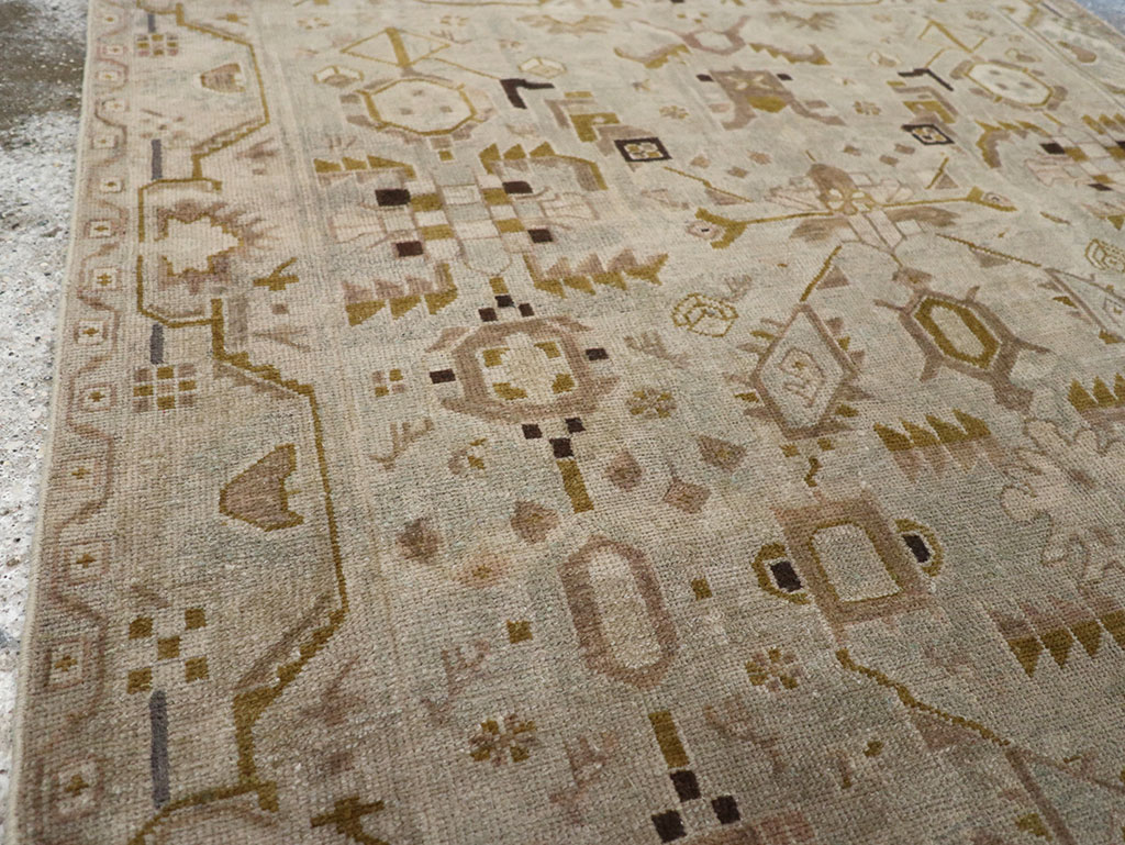 Vintage Persian Malayer Throw Rug, No.32042 - Staging