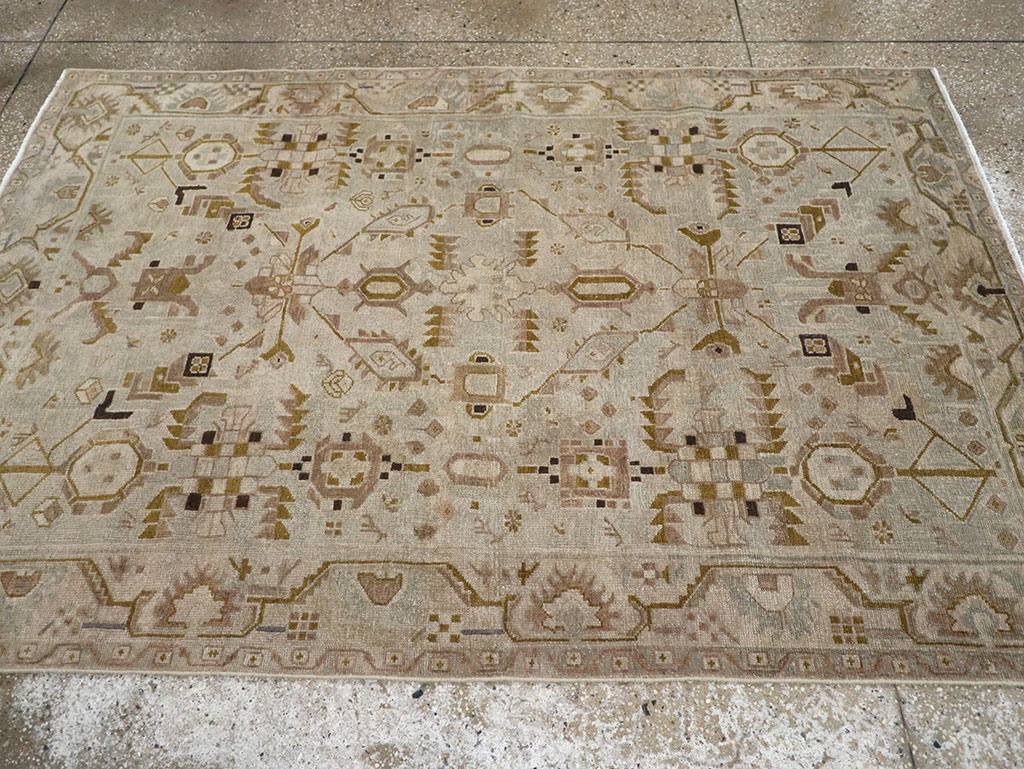 Vintage Persian Malayer Throw Rug, No.32042 - Staging