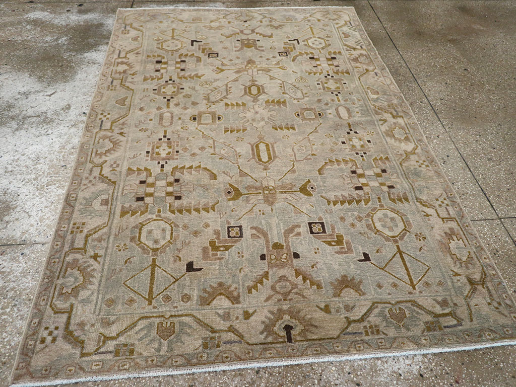 Vintage Persian Malayer Throw Rug, No.32042 - Staging
