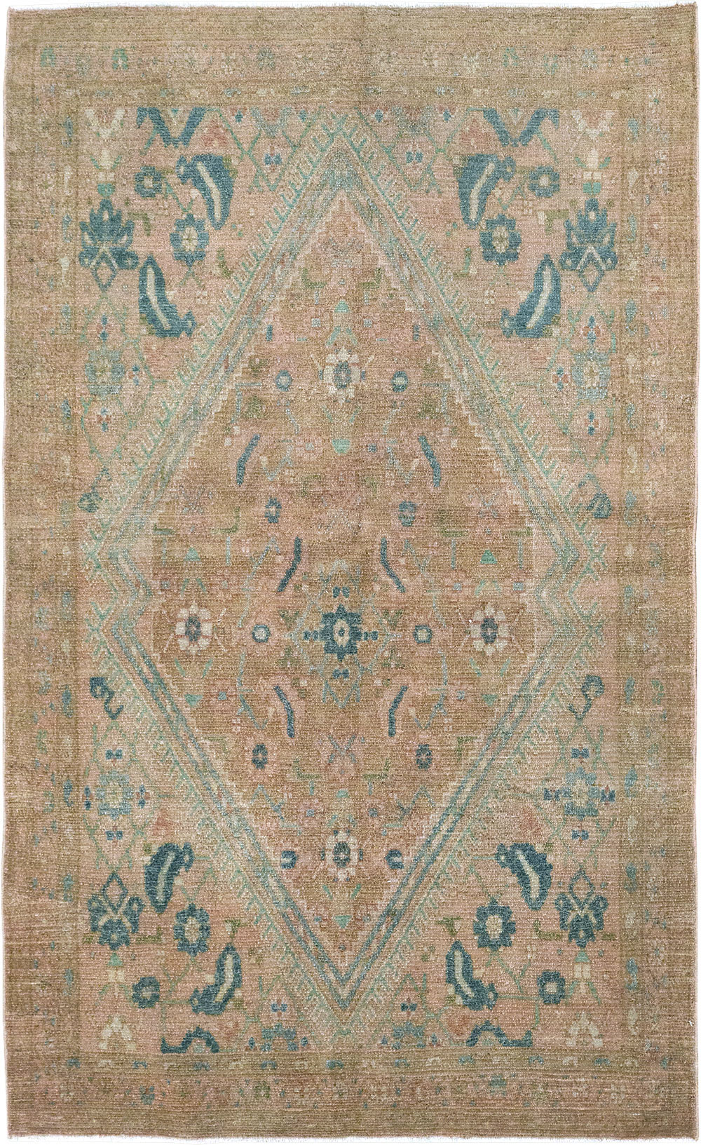Vintage Persian Malayer Throw Rug, No.32047 - Staging