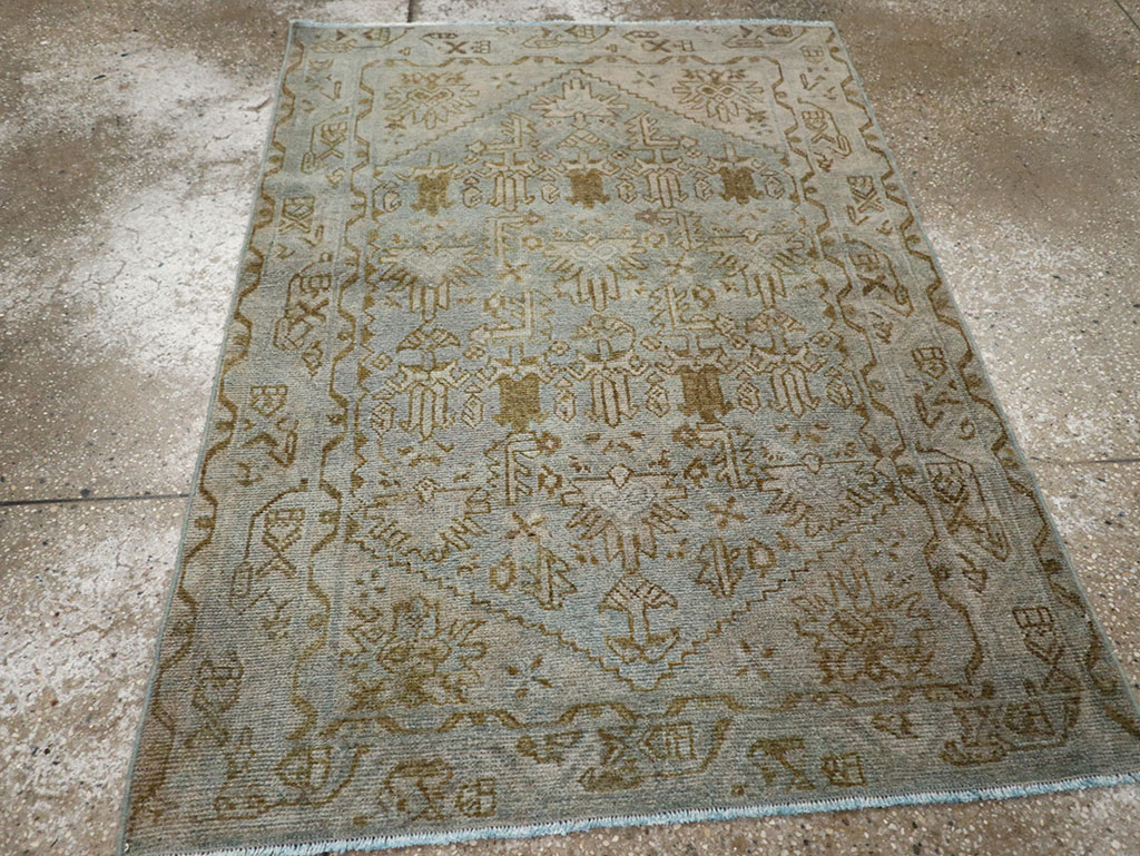 Vintage Persian Malayer Throw Rug, No.32048 - Staging