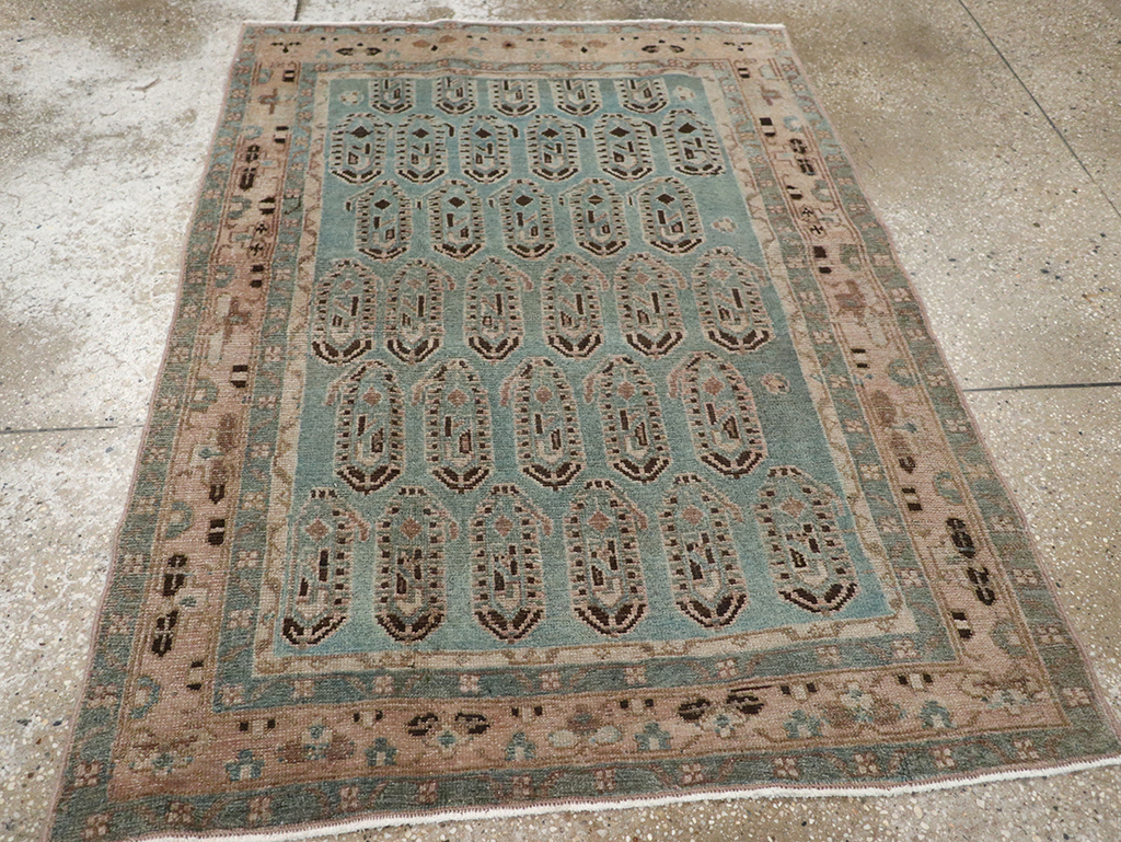 Vintage Persian Malayer Throw Rug, No.32051 - Staging