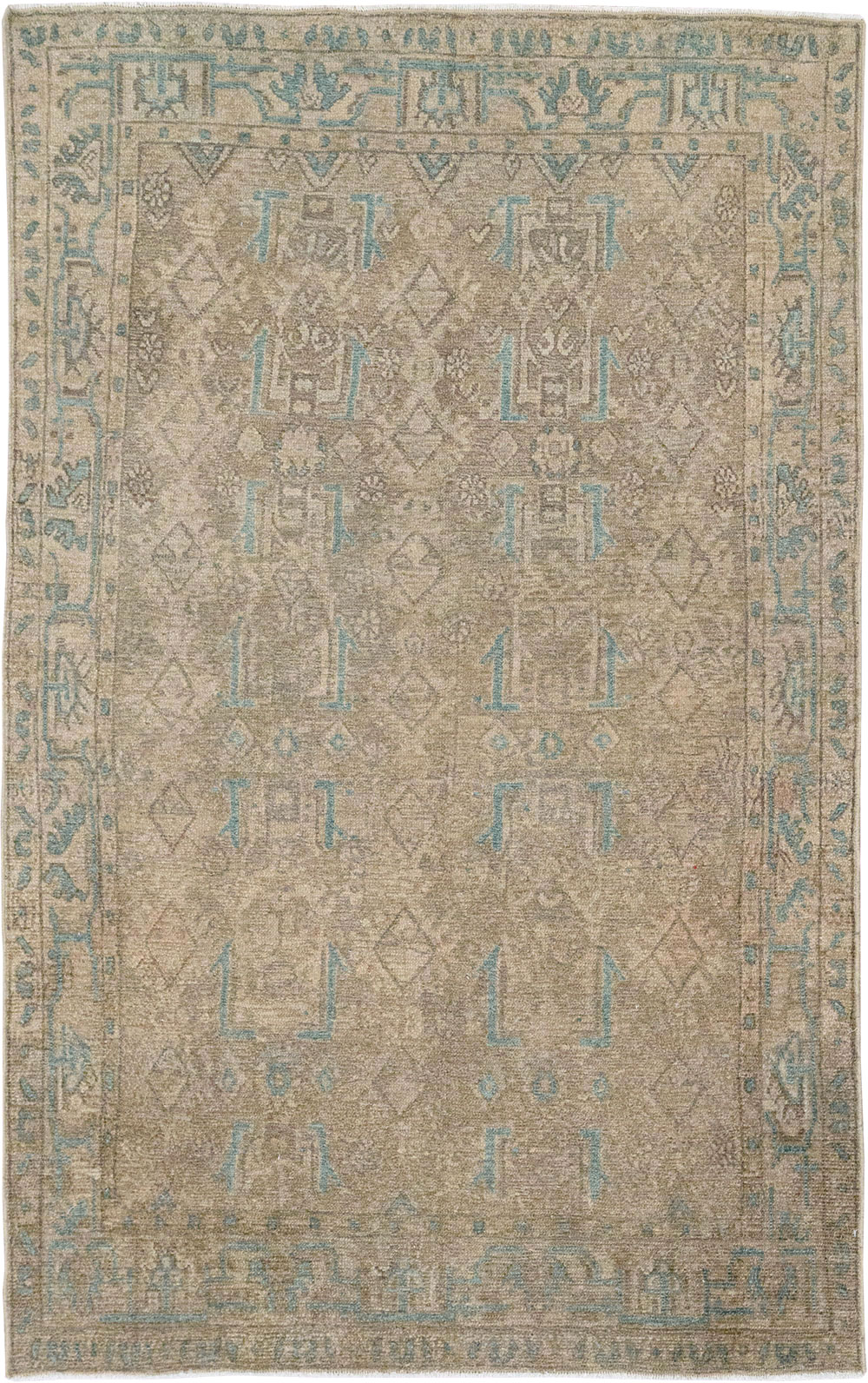 Vintage Persian Malayer Throw Rug, No.32052 - Staging