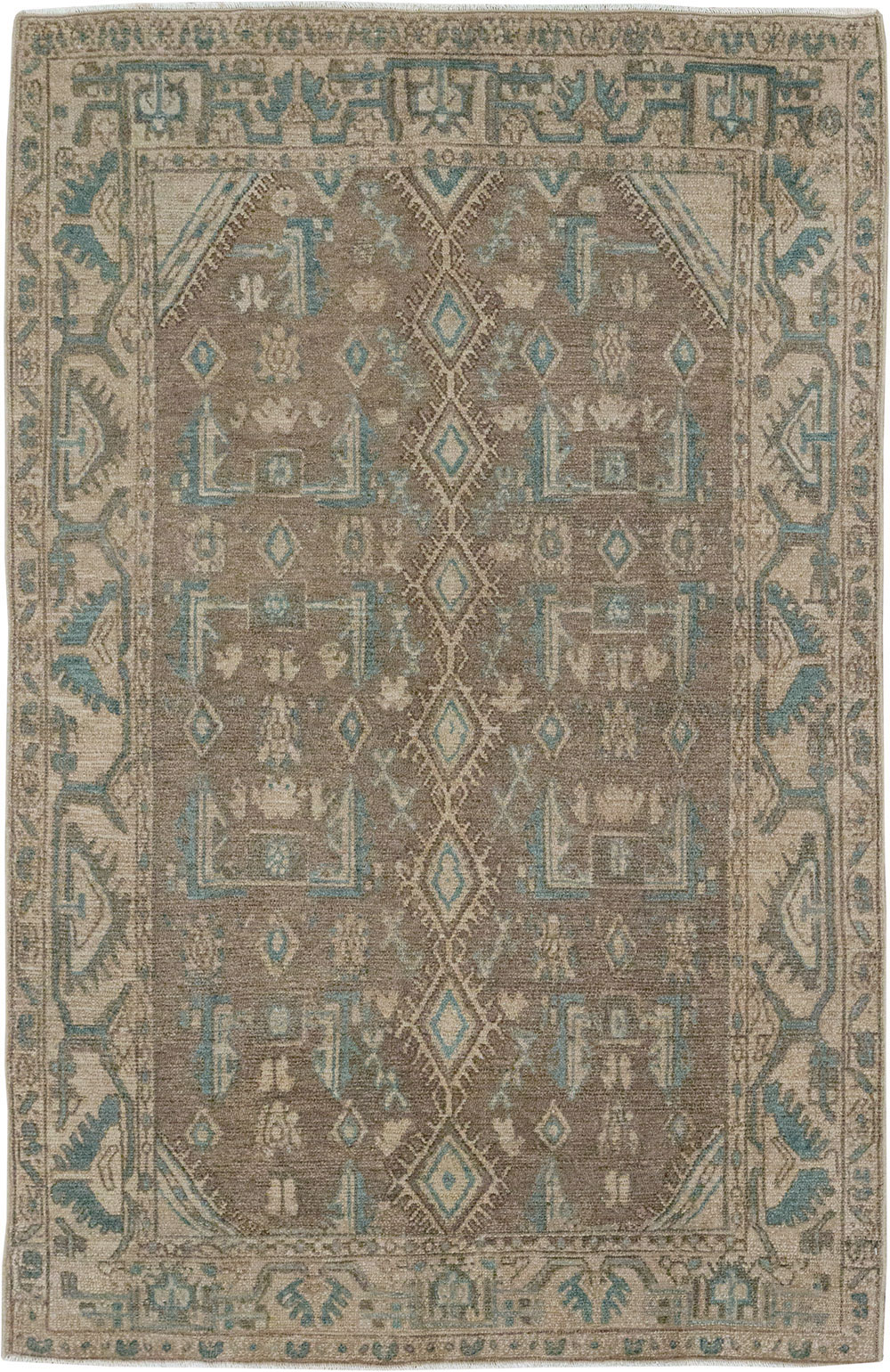Vintage Persian Malayer Throw Rug, No.32053 - Staging