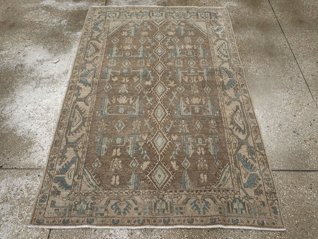 Vintage Persian Malayer Throw Rug, No.32053 - Staging