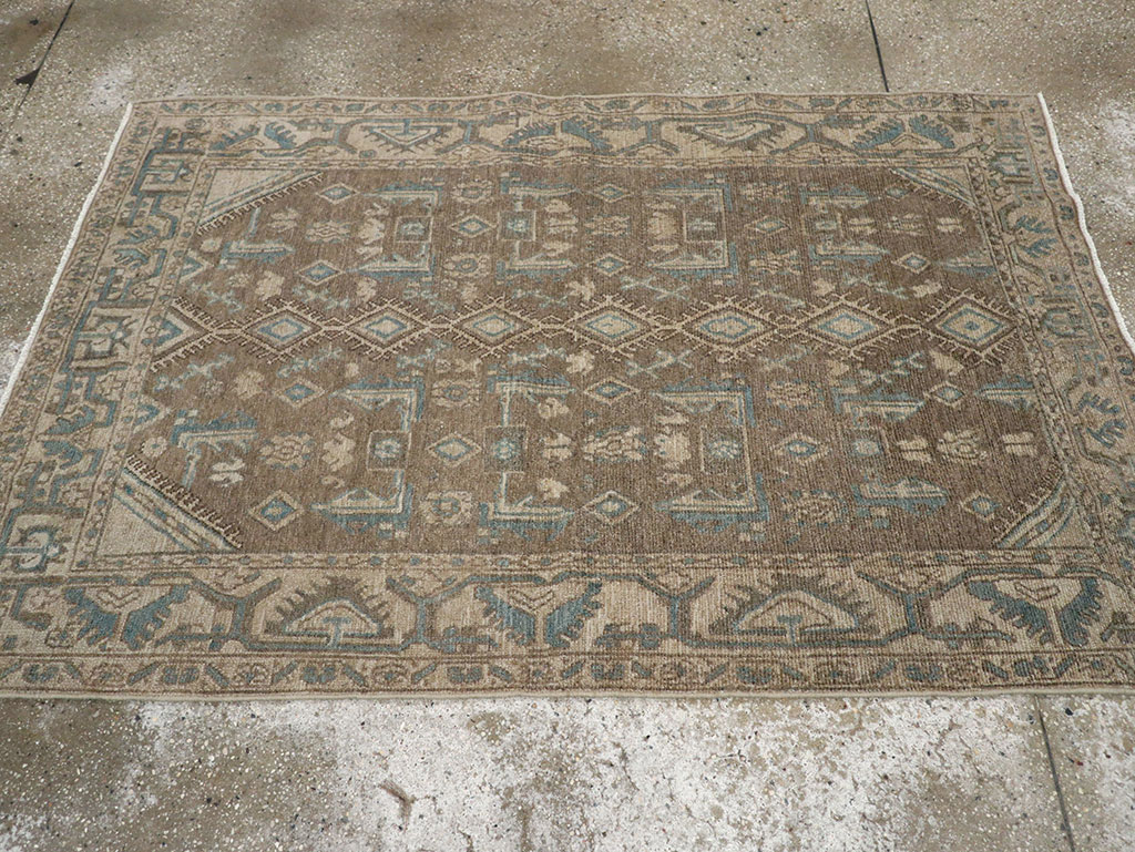 Vintage Persian Malayer Throw Rug, No.32053 - Staging
