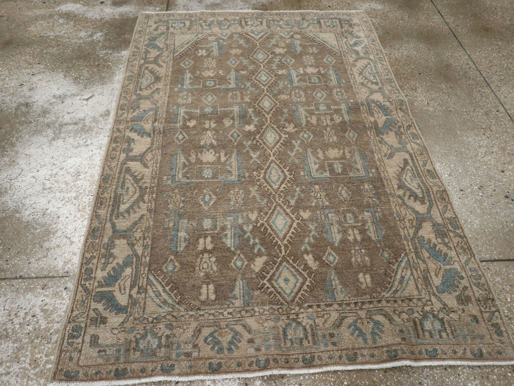 Vintage Persian Malayer Throw Rug, No.32053 - Staging