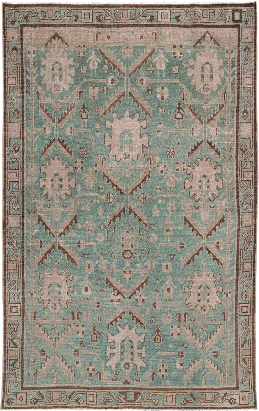 Vintage Persian Malayer Accent Rug, No.32054 - Staging