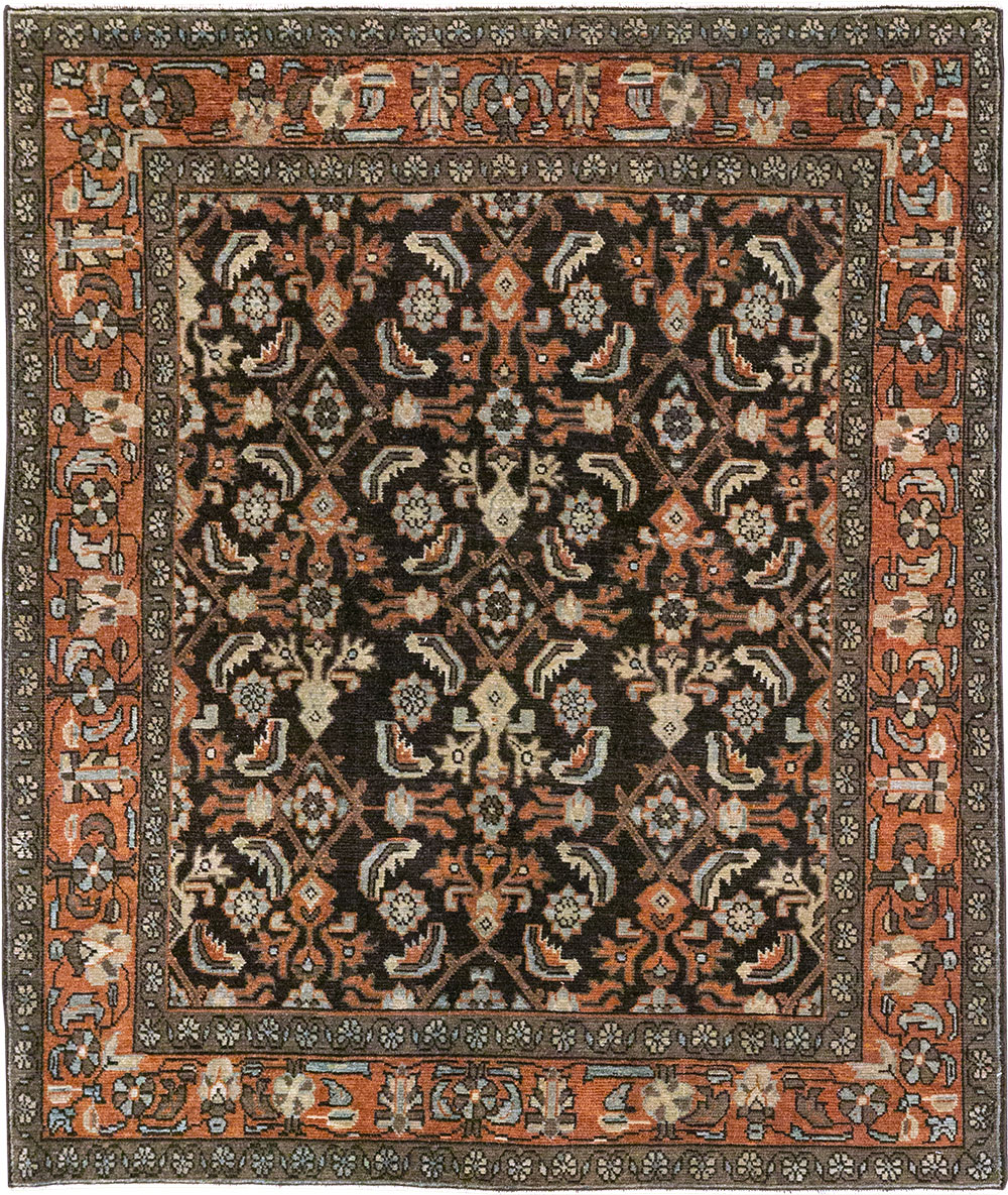 Antique Persian Malayer Accent Rug, No.32056 - Staging