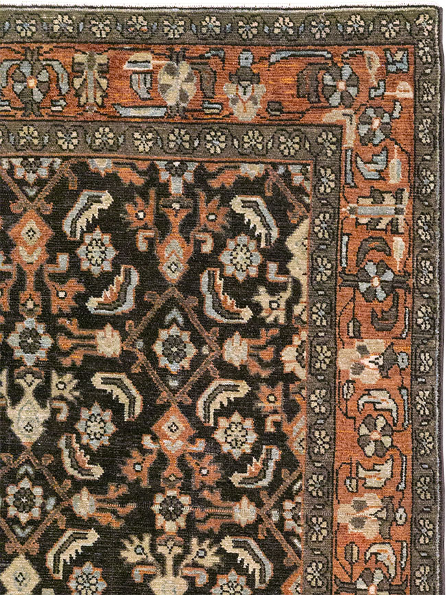 Antique Persian Malayer Accent Rug, No.32056 - Staging