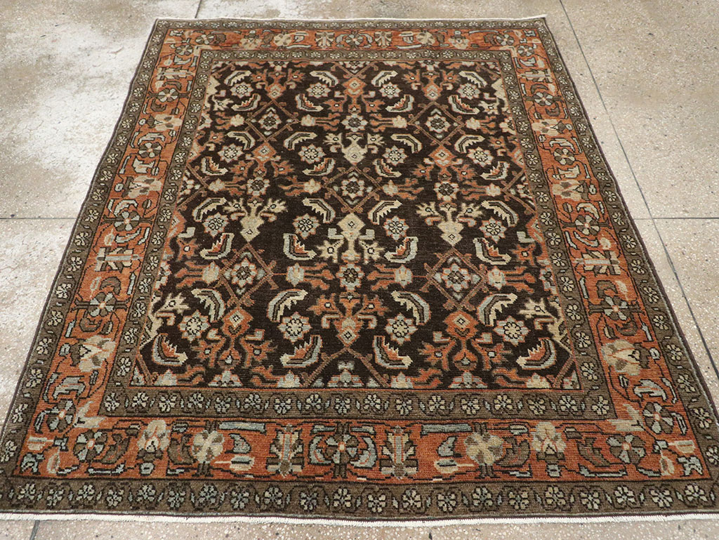 Antique Persian Malayer Accent Rug, No.32056 - Staging