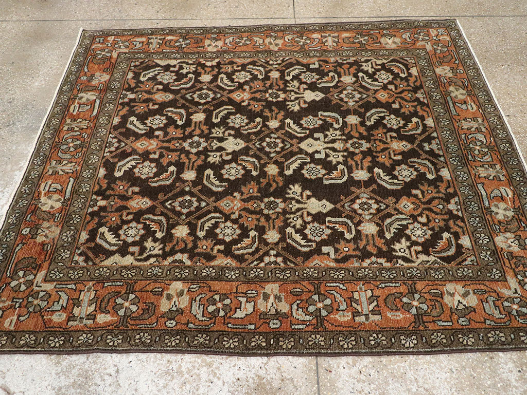 Antique Persian Malayer Accent Rug, No.32056 - Staging