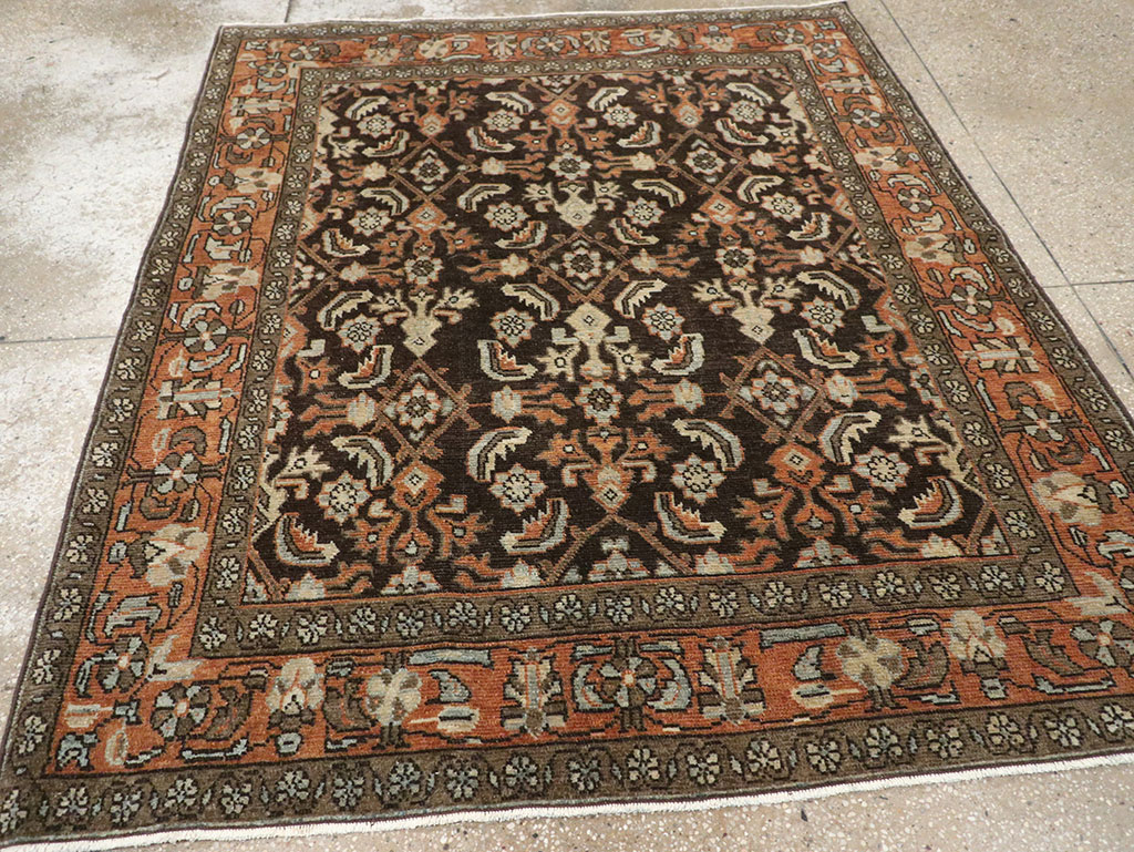 Antique Persian Malayer Accent Rug, No.32056 - Staging