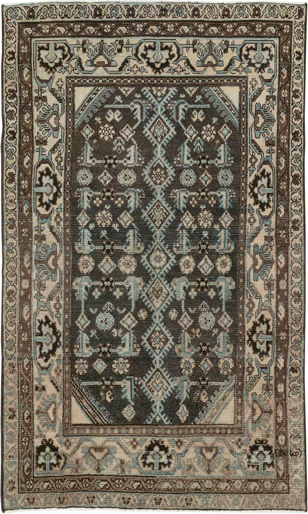 Vintage Persian Malayer Throw Rug, No.32060 - Staging