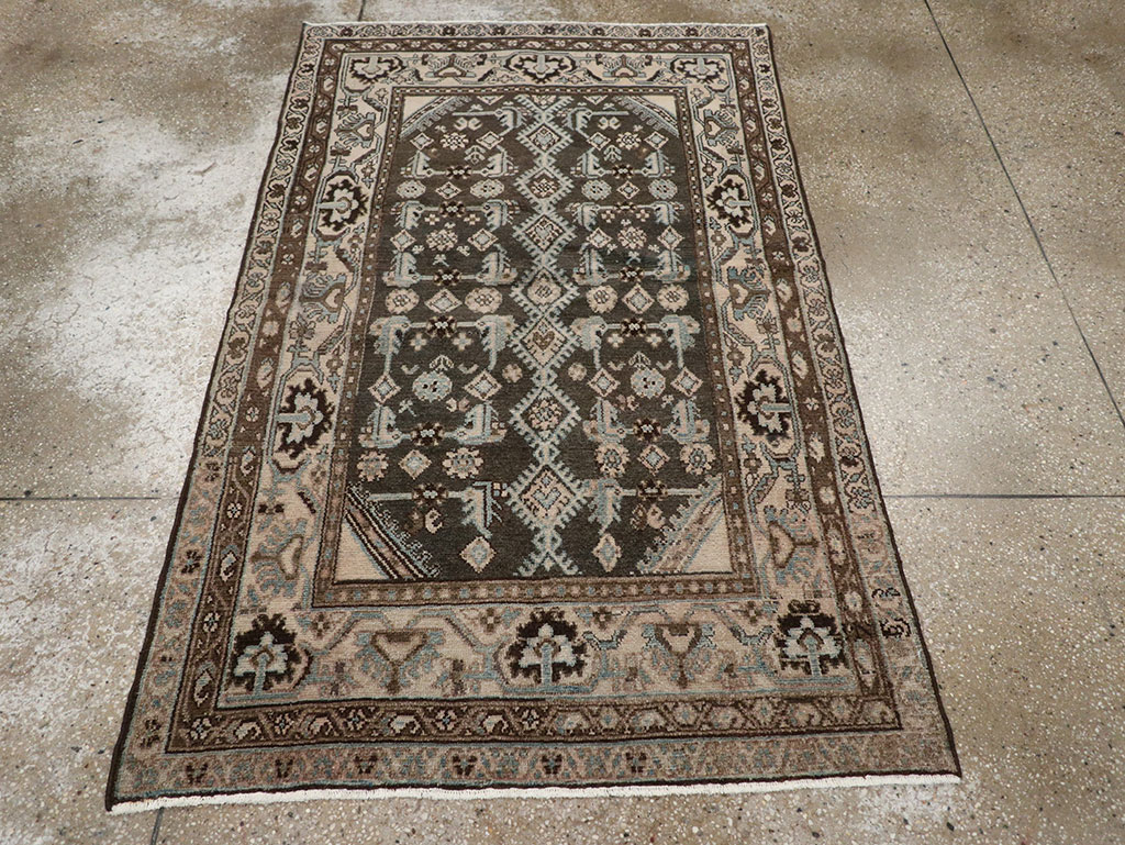 Vintage Persian Malayer Throw Rug, No.32060 - Staging