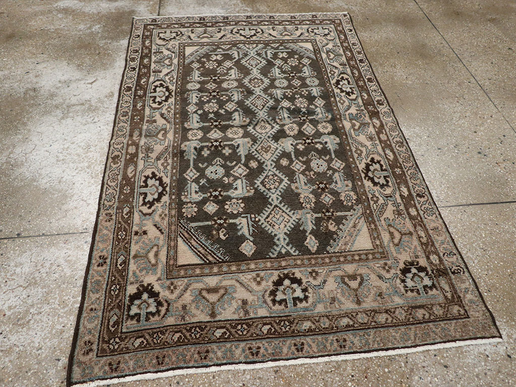 Vintage Persian Malayer Throw Rug, No.32060 - Staging