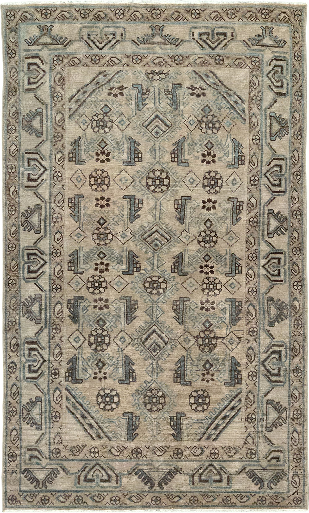 Vintage Persian Malayer Throw Rug (Pair: 1 of 2), No.32061 - Staging