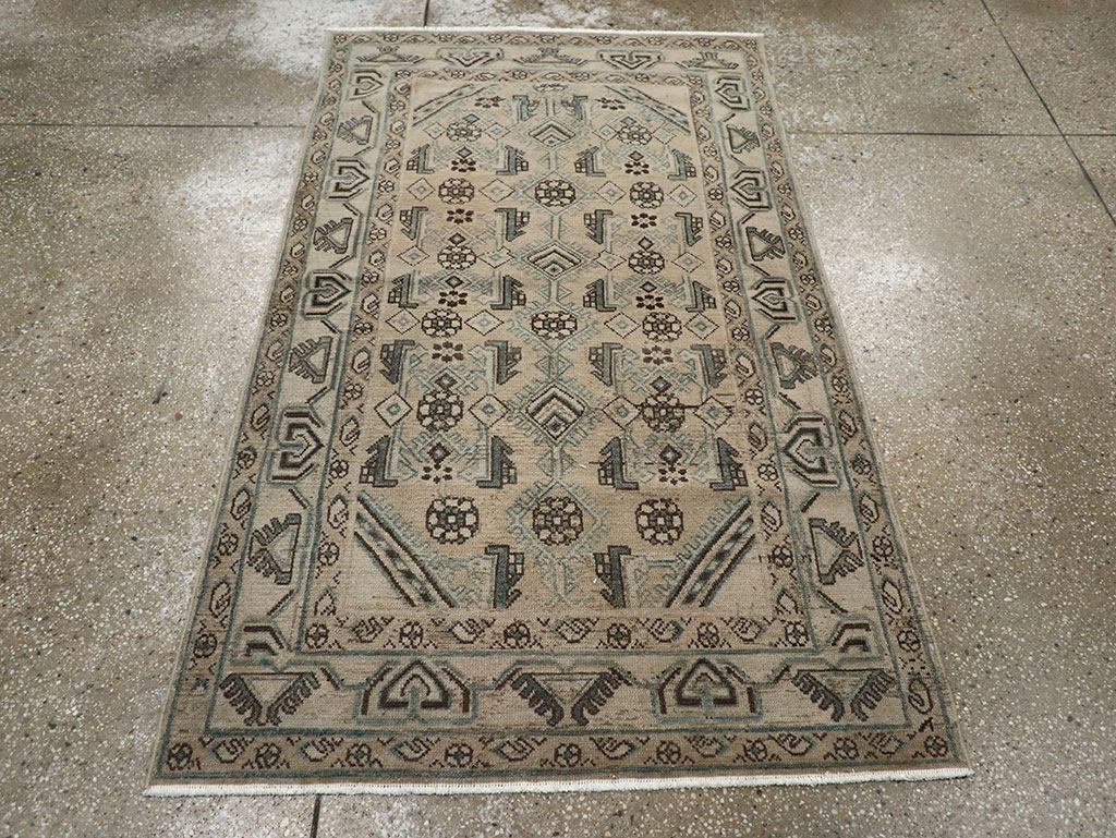 Vintage Persian Malayer Throw Rug (Pair: 1 of 2), No.32061 - Staging