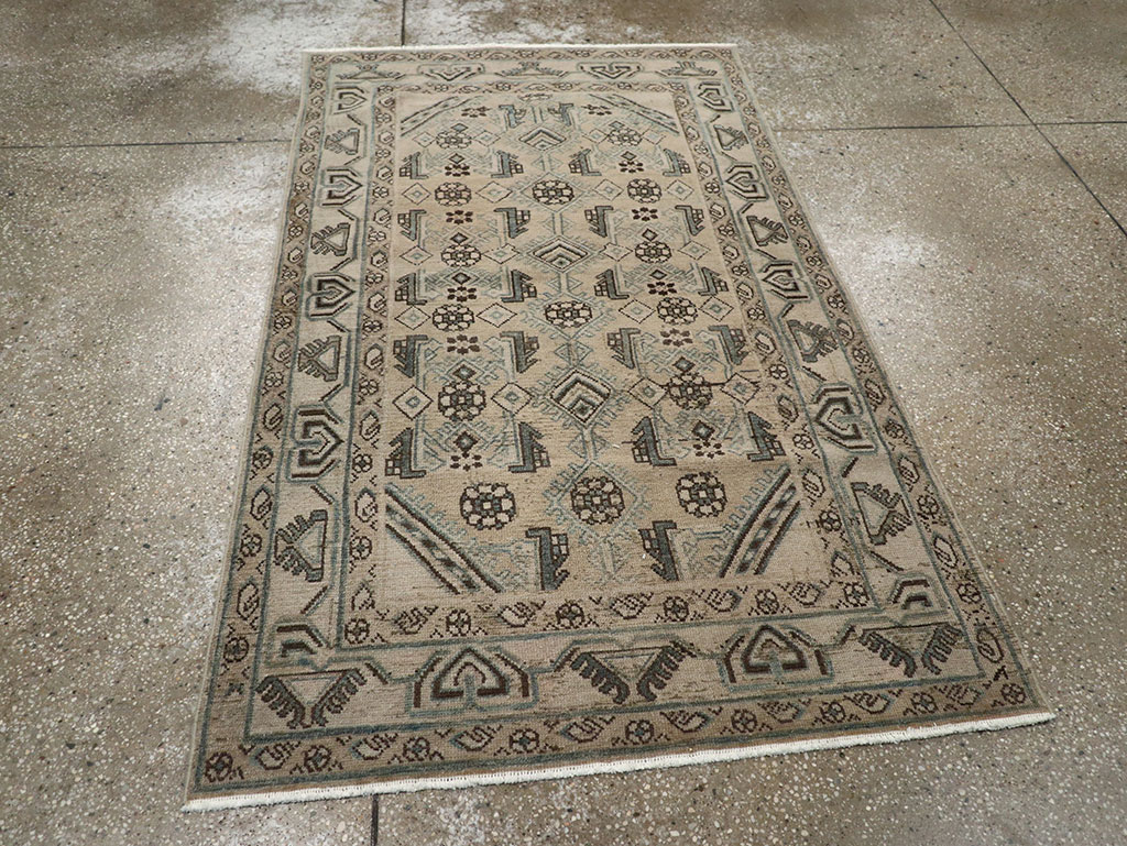 Vintage Persian Malayer Throw Rug (Pair: 1 of 2), No.32061 - Staging