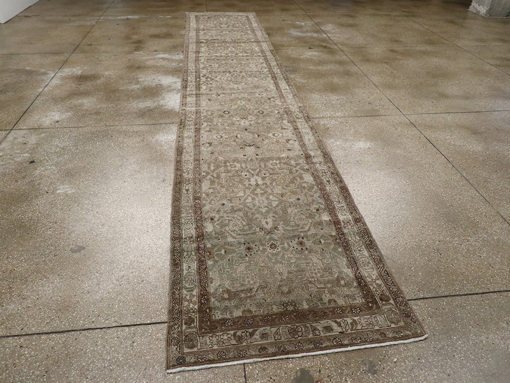 Antique Persian Malayer Long Runner, No.32064 - Staging