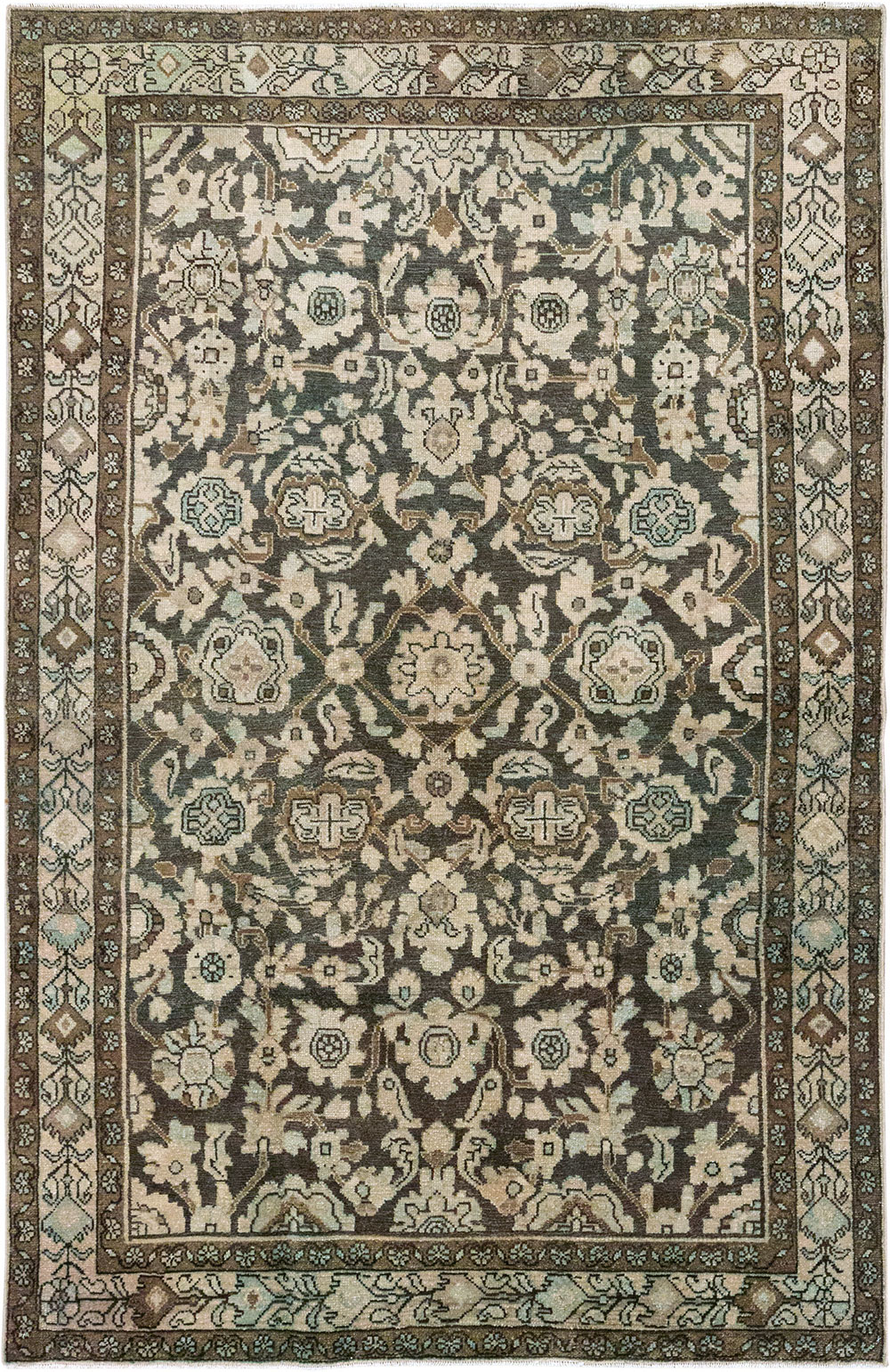 Vintage Persian Malayer Accent Rug, No.32069 - Staging