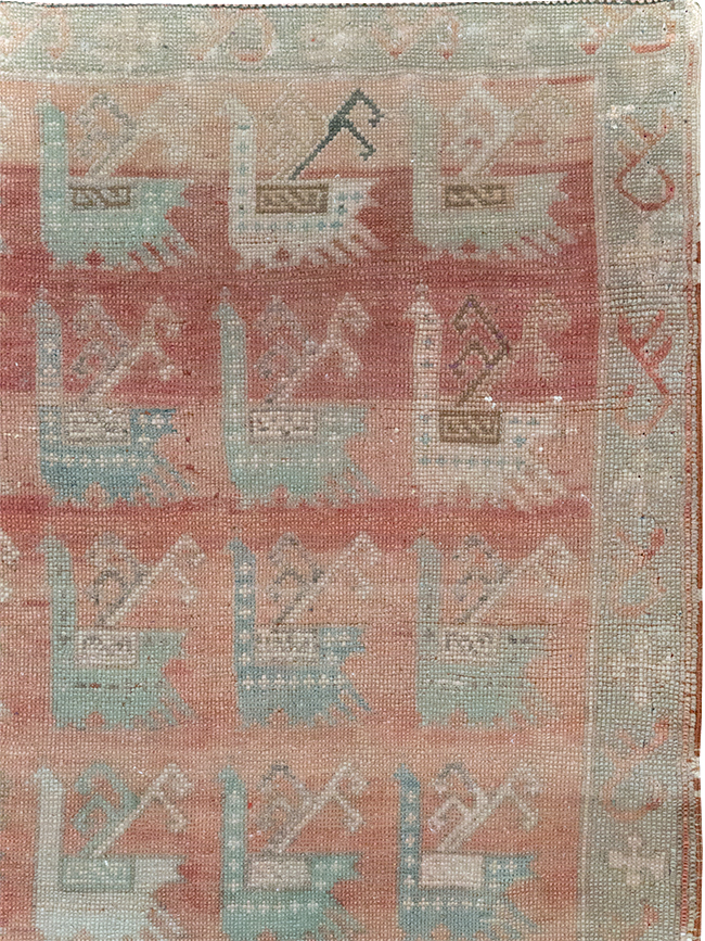 Vintage Turkish Anatolian Throw Rug, No.32073 - Staging
