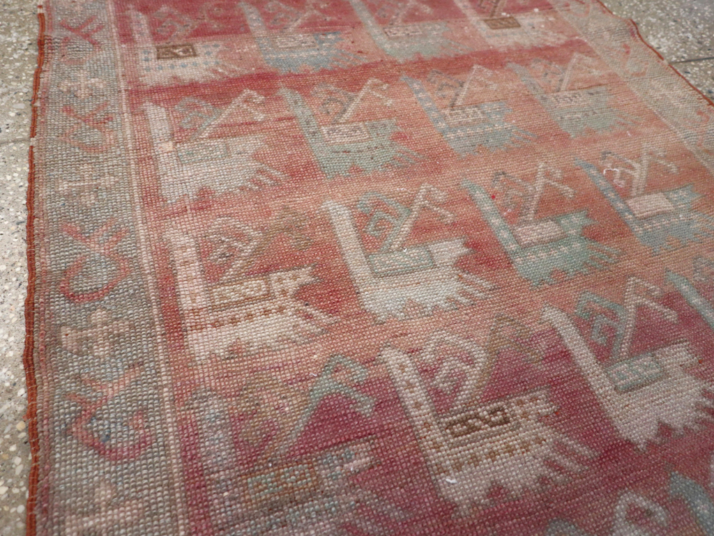 Vintage Turkish Anatolian Throw Rug, No.32073 - Staging