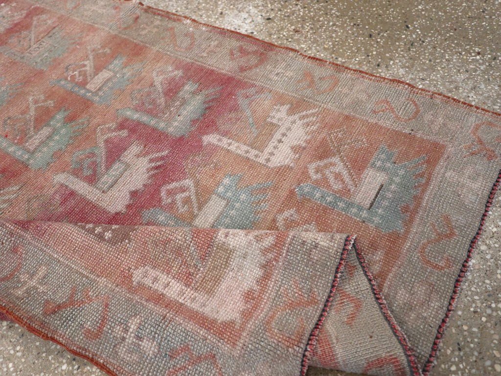 Vintage Turkish Anatolian Throw Rug, No.32073 - Staging