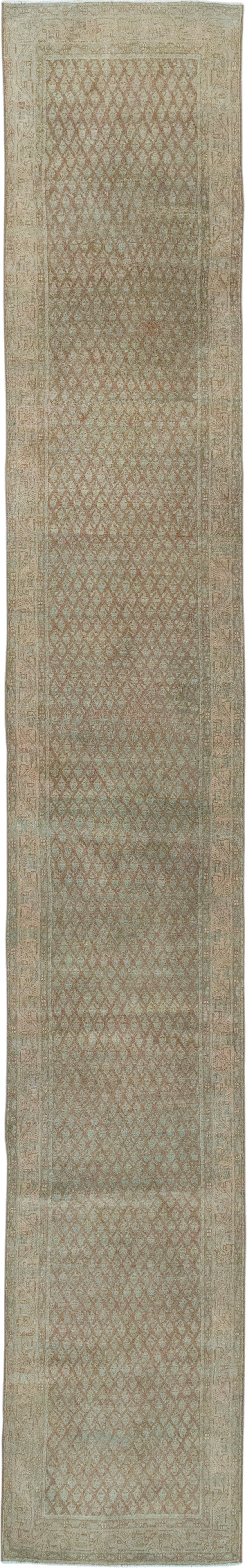 Antique Persian Mahal Long Runner, No.32080 - Staging