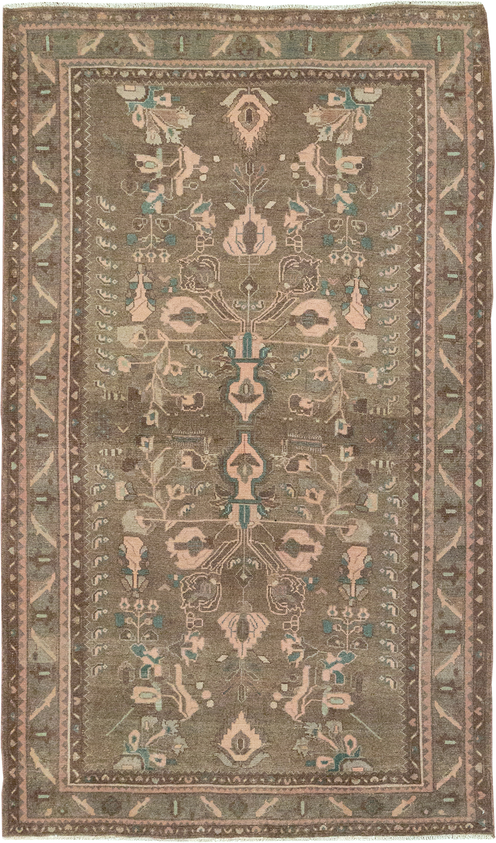 Vintage Persian Malayer Accent Rug, No.32081 - Staging