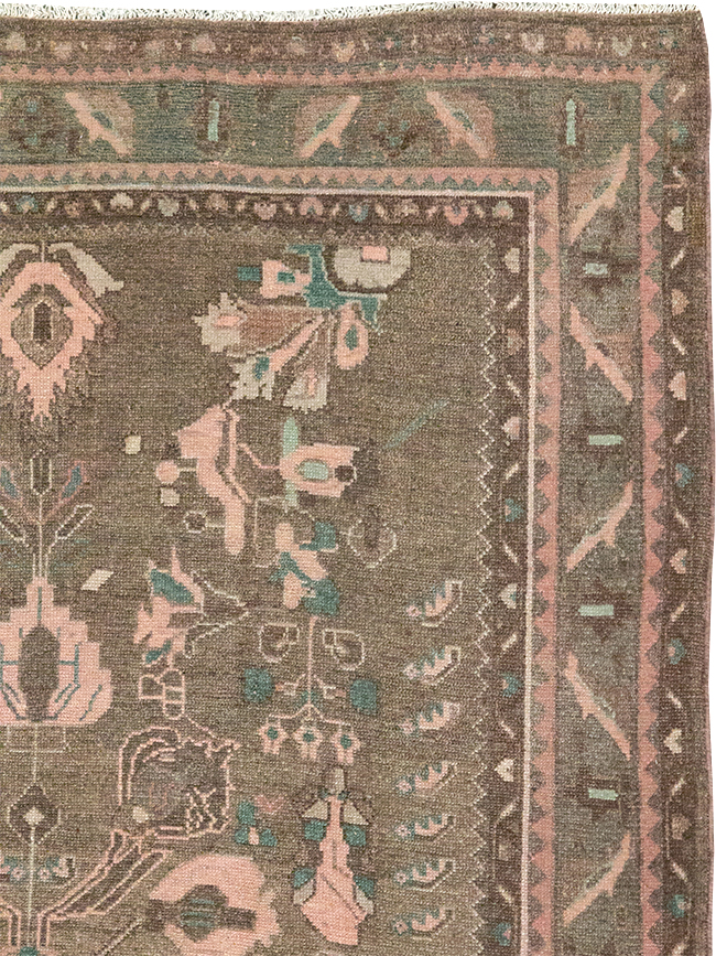Vintage Persian Malayer Accent Rug, No.32081 - Staging