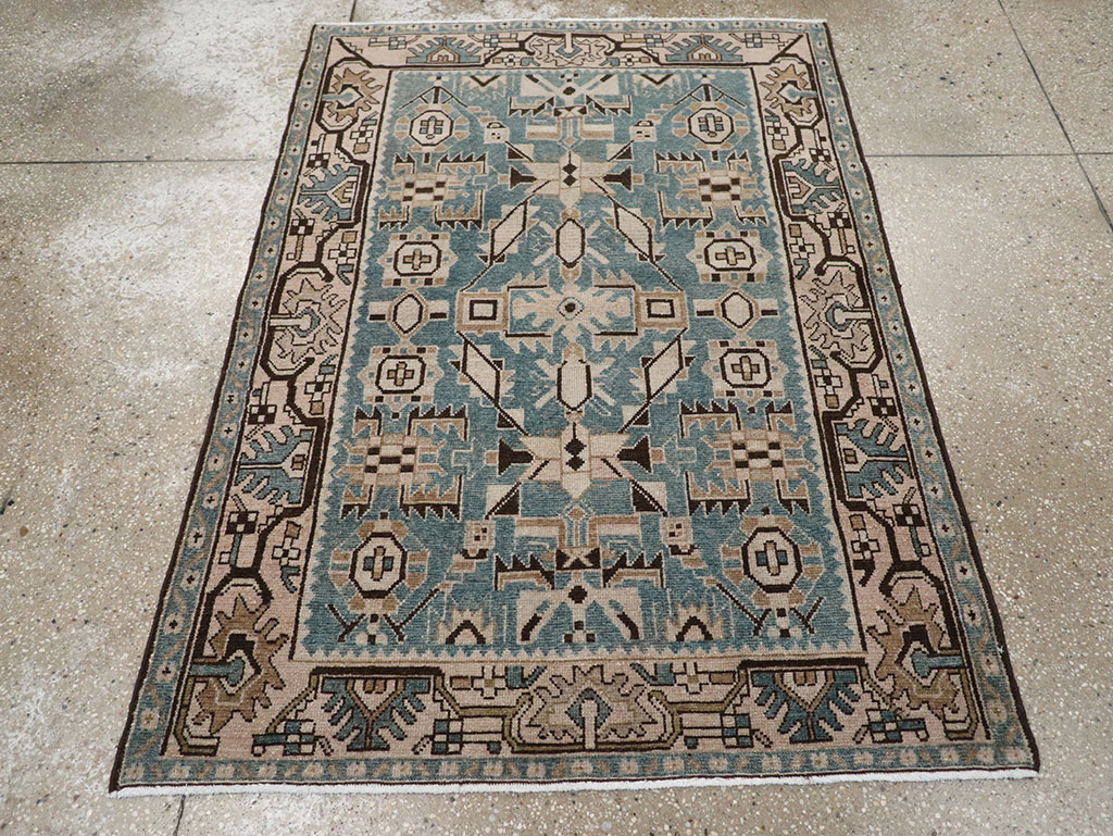 Vintage Persian Malayer Throw Rug, No.32083 - Staging