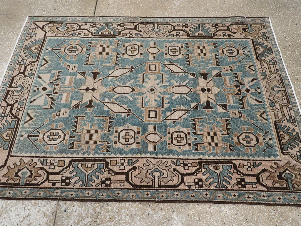 Vintage Persian Malayer Throw Rug, No.32083 - Staging