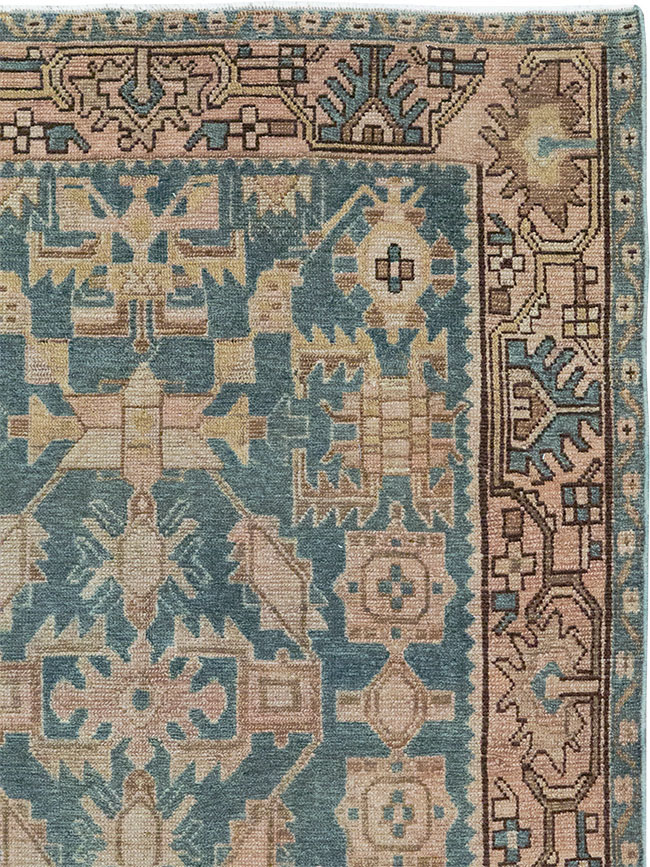 Vintage Persian Malayer Throw Rug, No.32084 - Staging