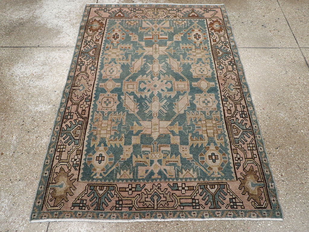 Vintage Persian Malayer Throw Rug, No.32084 - Staging