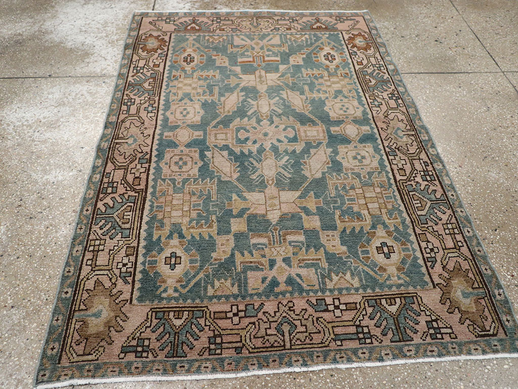 Vintage Persian Malayer Throw Rug, No.32084 - Staging