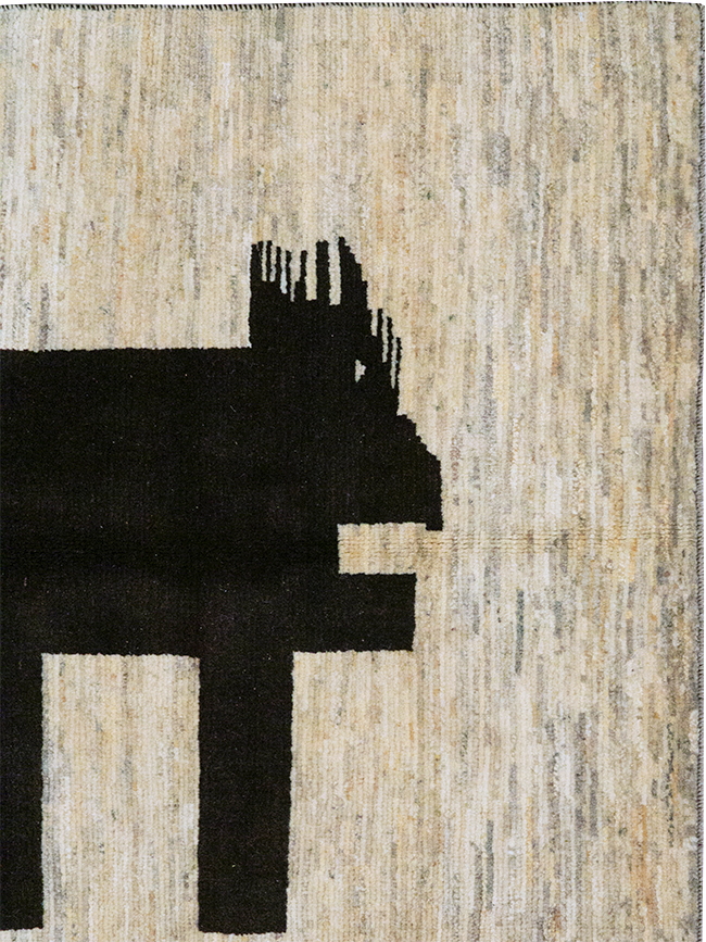 Modern Persian Gabbeh Pictorial Throw Rug (Pair: 2 of 2), No.32087 - Staging