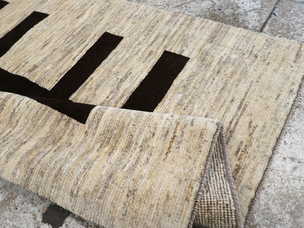 Modern Persian Gabbeh Pictorial Throw Rug (Pair: 2 of 2), No.32087 - Staging