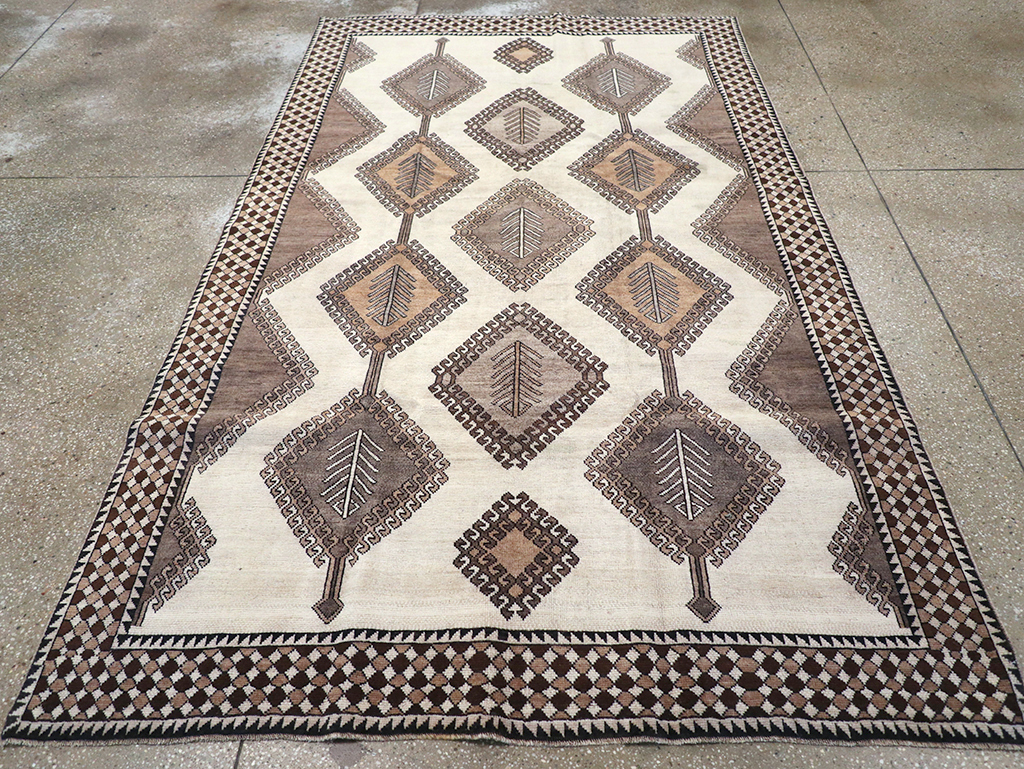 Vintage Persian Gabbeh Accent Rug (Pair: 1 of 2), No.32088 - Staging