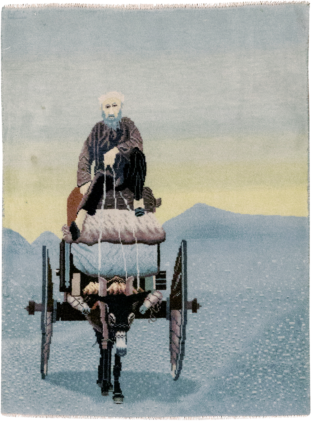 Modern Persian Tabriz Pictorial Throw Rug, No.32099 - Staging