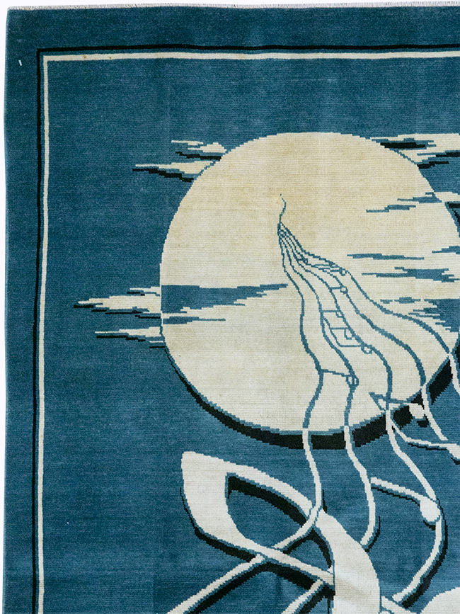 Vintage Persian Mashad Pictorial Rug, No.32101 - Staging