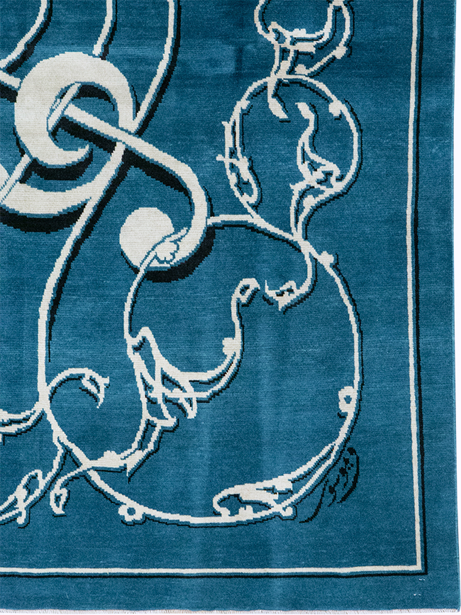 Vintage Persian Mashad Pictorial Rug, No.32101 - Staging