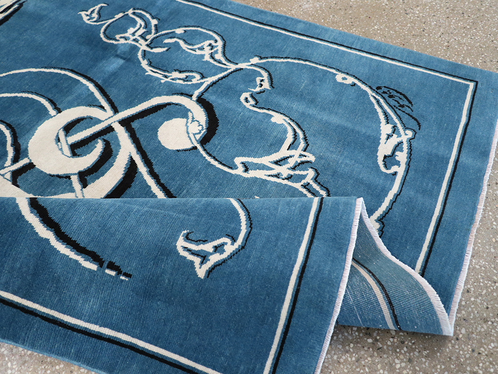 Vintage Persian Mashad Pictorial Rug, No.32101 - Staging