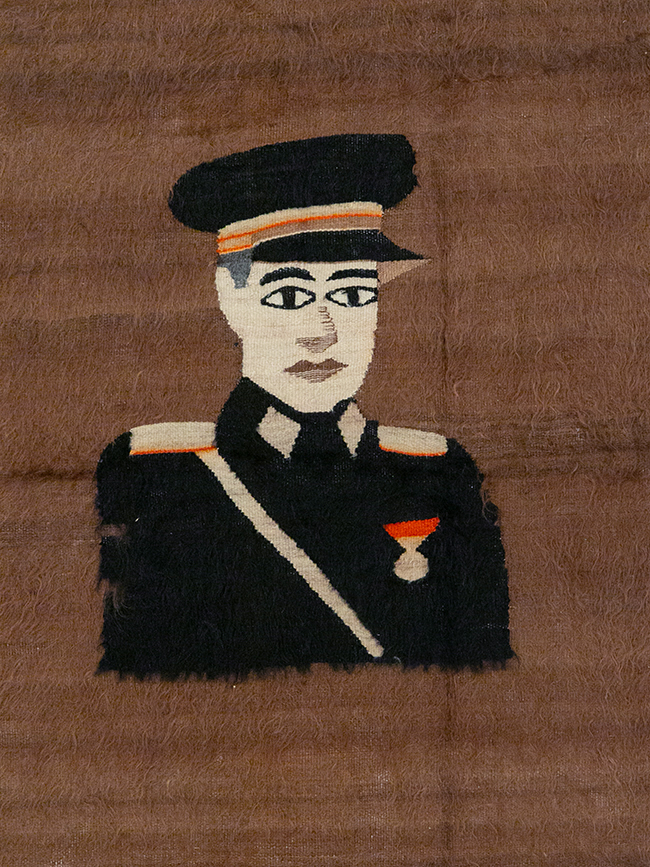 Vintage Turkish Mohair Pictorial Accent Rug, No.32105 - Staging