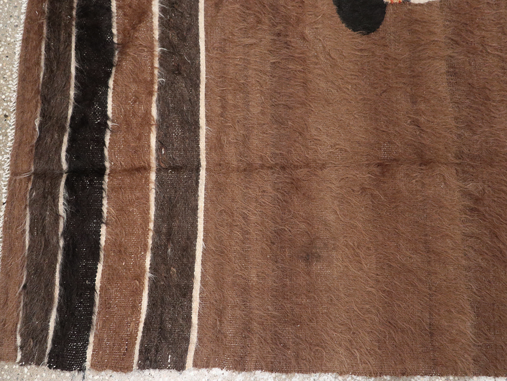 Vintage Turkish Mohair Pictorial Accent Rug, No.32105 - Staging