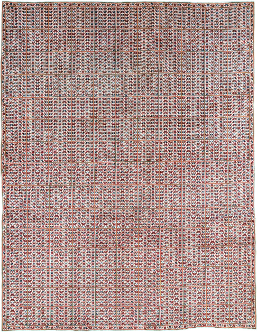 Vintage Persian Kashan Room Size Carpet, No.32118 - Staging