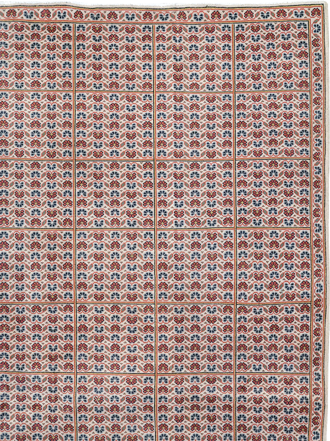 Vintage Persian Kashan Room Size Carpet, No.32118 - Staging