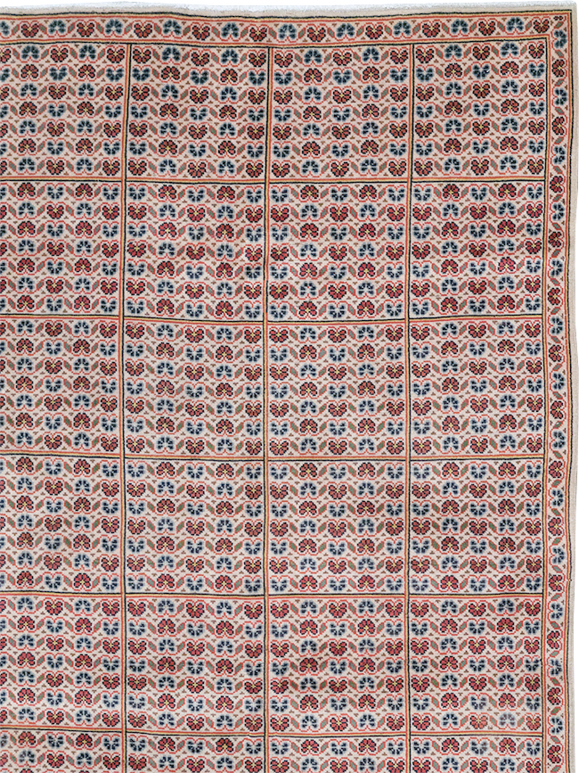 Vintage Persian Kashan Room Size Carpet, No.32118 - Staging