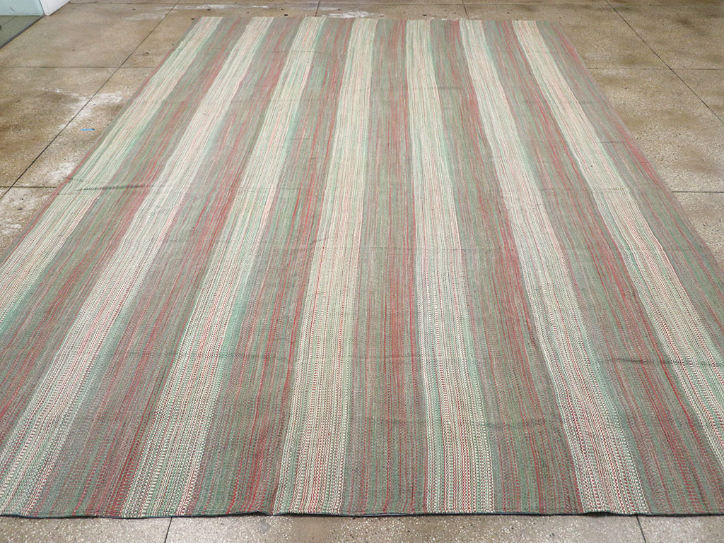 Modern Turkish Flatweave Kilim Room Size Carpet, No.32121 - Staging