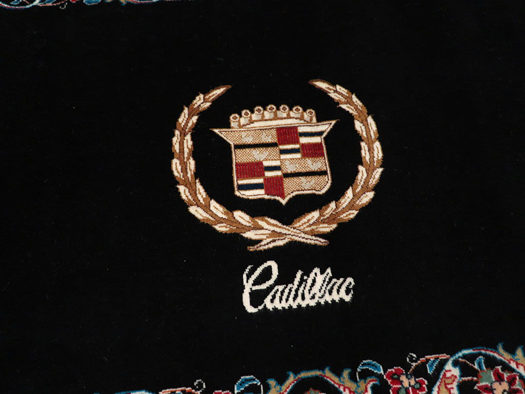 Vintage Persian Tabriz Pictorial Throw Rug, No.32125 - Staging